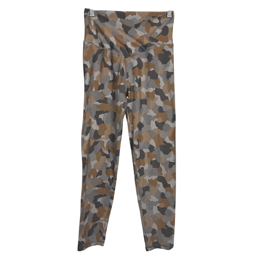 OFFLINE by Aerie Real Me‎ Crossover High Rise 7/8 Leggings Camo Tan Grey Large